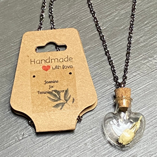 Dried Floral Necklace Vile Jasmine