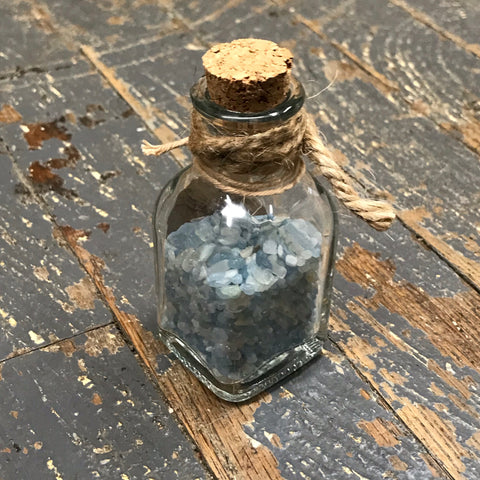 Bottle of Semiprecious Natural Gemstone Wishes Aquamarine