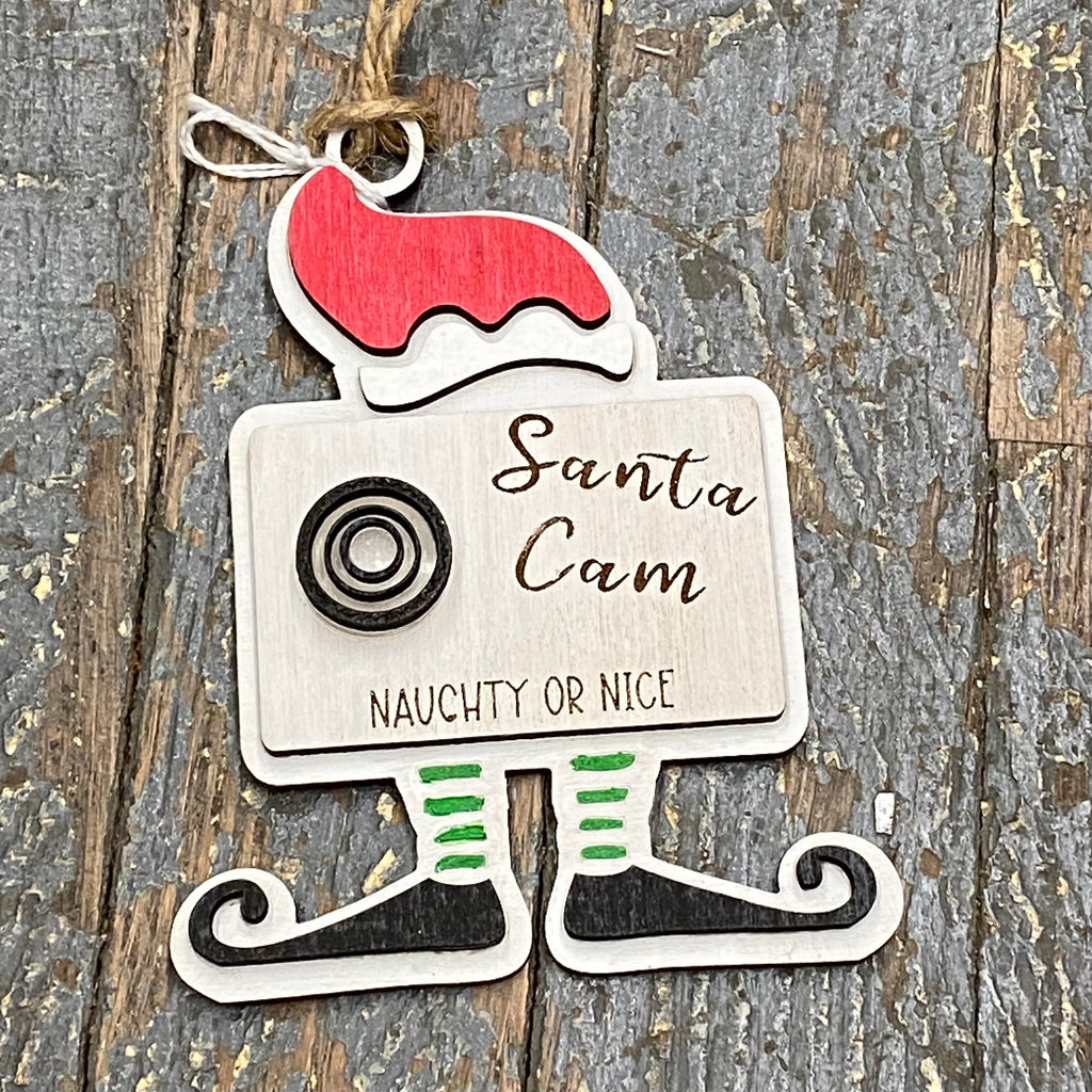 Santa Cam Elf Engraved Dimensional Holiday Ornament