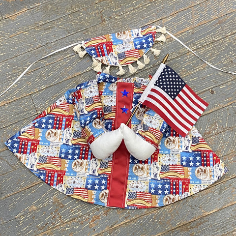 Goose Clothes Complete Holiday Goose Outfit Americana Uncle Sam Flag Star Dress and Hat Costume