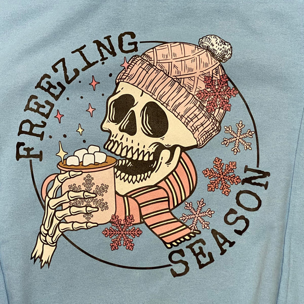 Freezing Season Graphic Designer Long Sleeve Crew Neck Sweatshirt