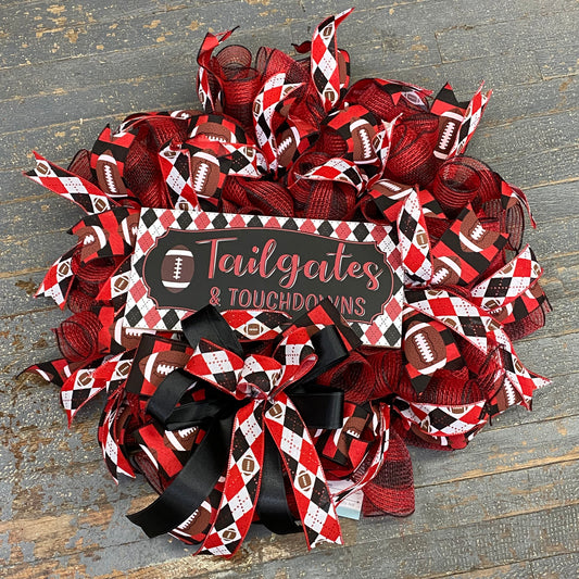 Tailgates Touchdowns Football Seasonal Holiday Wreath Door Hanger