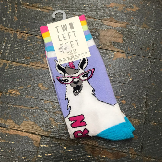 Llamacorn Llama Unicorn Two Left Feet Pair Socks