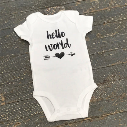 Hello World Onesie Bodysuit One Piece Newborn Infant Toddler Outfit