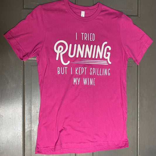 Tried Running Spilling Wine Graphic Designer Short Sleeve T-Shirt