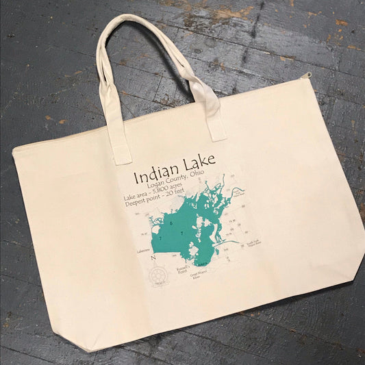 Indian Lake Logan County Ohio Nautical Theme Zipper Tote Bag