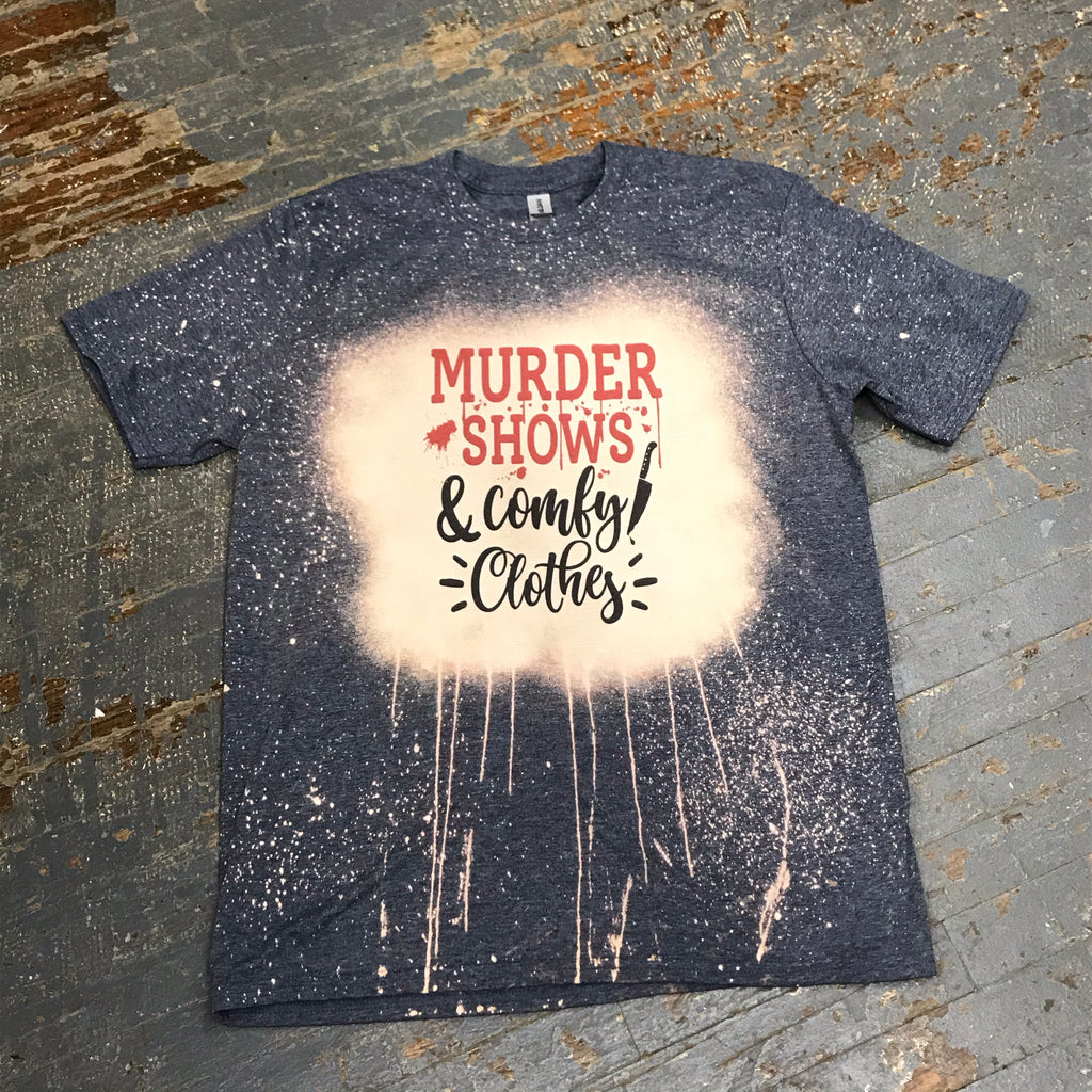 Murder Shows Comfy Clothes Bleached Graphic Designer Short Sleeve T-Shirt