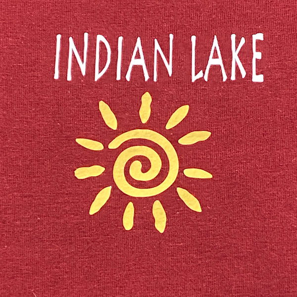 Indian Lake Sun Left Chest Zip Up Graphic Designer Long Sleeve Hoody Sweatshirt