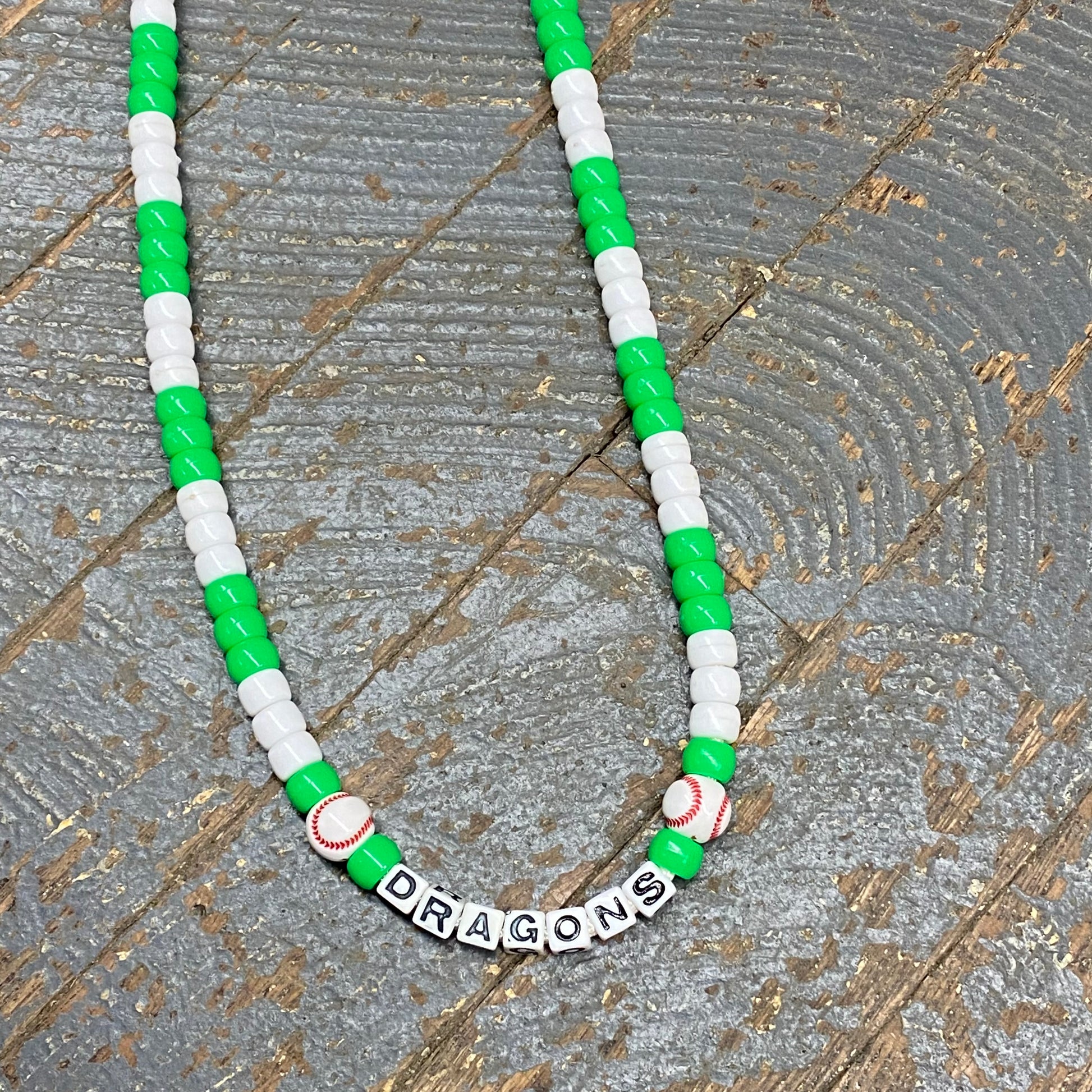 Handmade Beaded Necklace Baseball Dayton Dragons