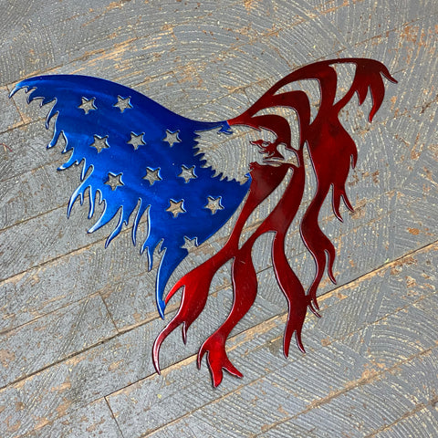 American Flag Eagle Metal Sign Wall Hanger