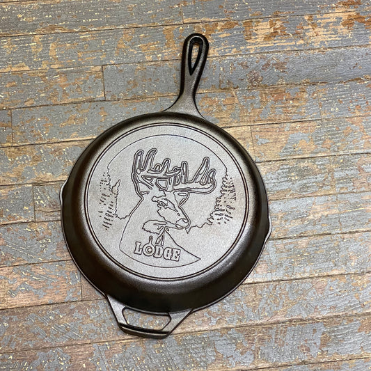 Cast Iron Cookware Lodge Wildlife Series Skillet 10.25" Buck Deer