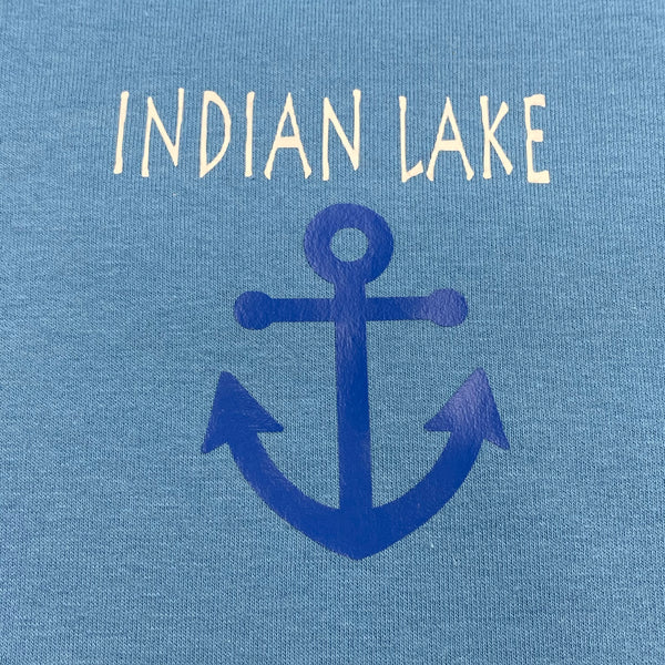 Indian Lake Anchor Left Chest Zip Up Graphic Designer Long Sleeve Hoody Sweatshirt