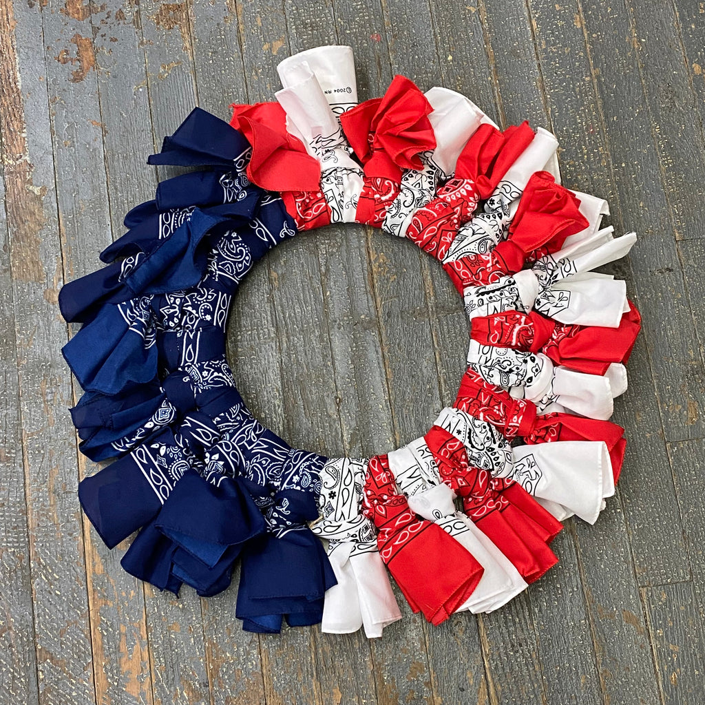 Bandanna Patriotic Americana Holiday Wreath Door Hanger