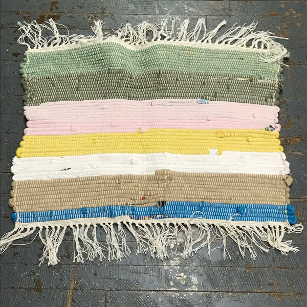 #127 Pastel TShirt Rag Weaved Table Runner Rug by Tom