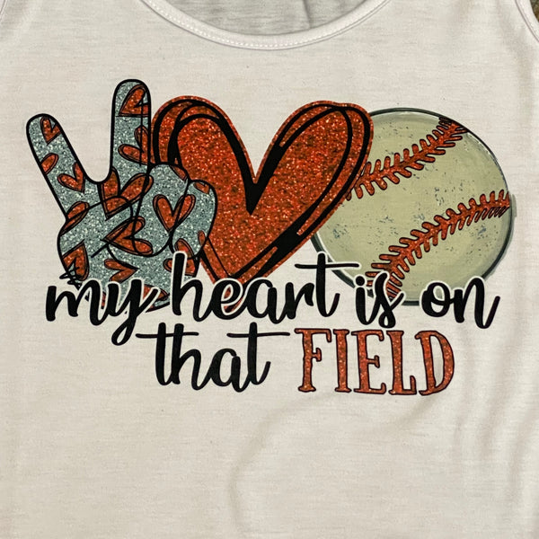 Heart on the Field Baseball Graphic Designer Tank