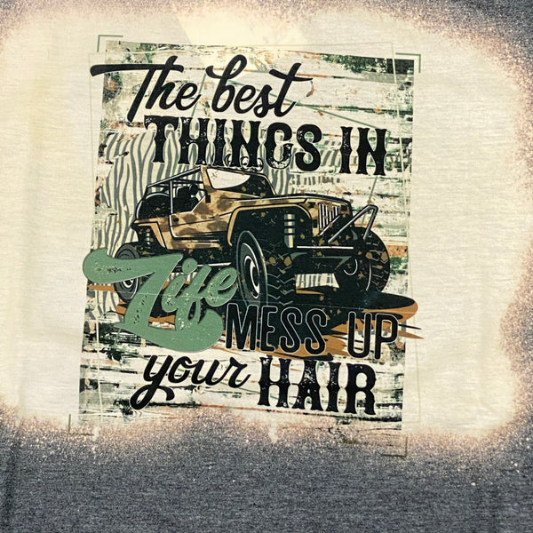 Best Things Mess Up Your Hair Jeep Graphic Designer Short Sleeve T-Shirt