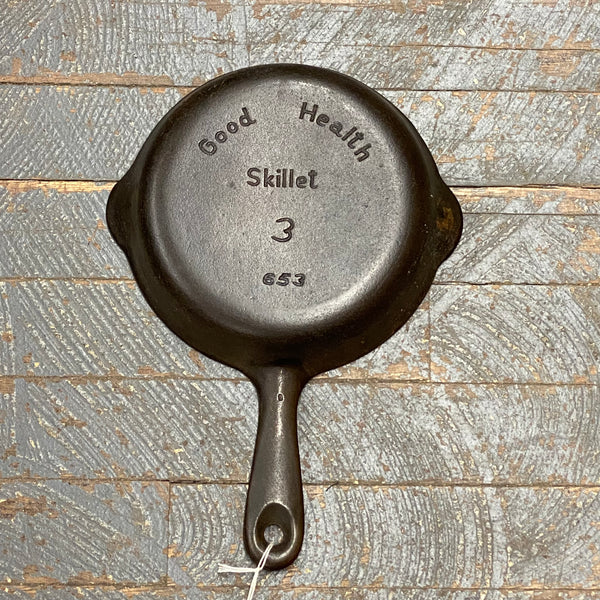 Cast Iron Cookware Good Health 653 No 3 Skillet #43A