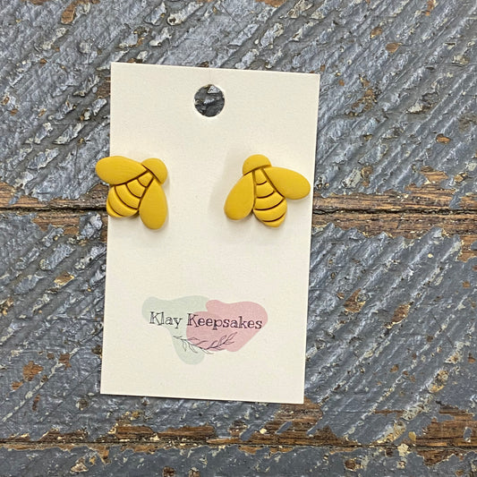 Clay Honey Bee Post Earring Set