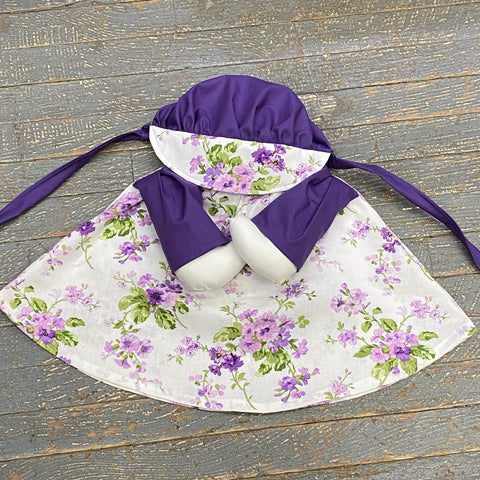 Clothes Holiday Goose Outfit Violet Purple Floral Flowers Dress and Hat Costume
