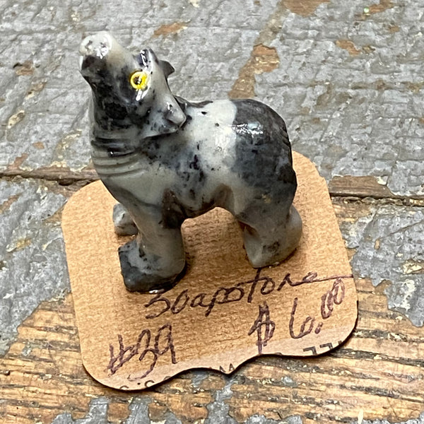 Soapstone Miniature Animal Figurine Wolf