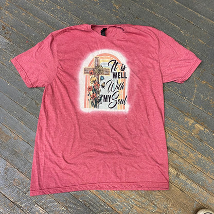 It's Well with My Soul Bleached Graphic Designer Short Sleeve T-Shirt