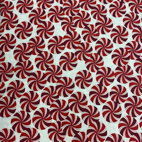 Quilt Fabric by the Yard Cotton Cloth Material Christmas Noel Peppermint