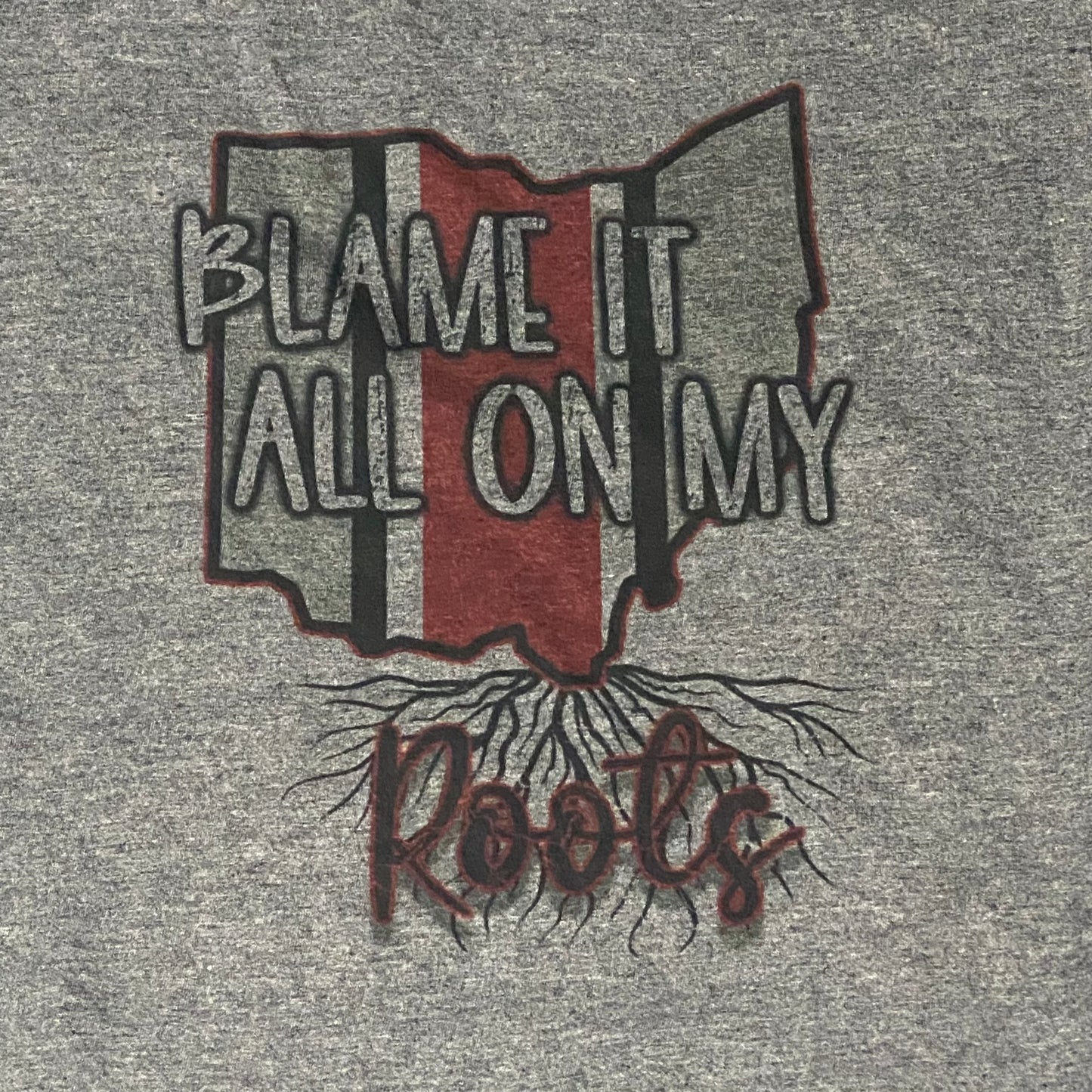 Blame It All On My Roots Football Ohio State Graphic Designer Short Sleeve T-Shirt