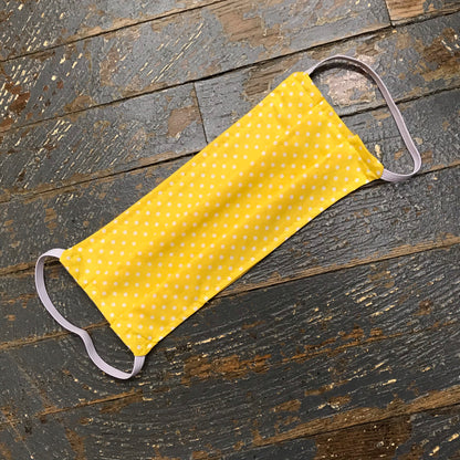 Polka Dot Handmade Cotton Cloth Face Mask Reversible Reusable Yellow