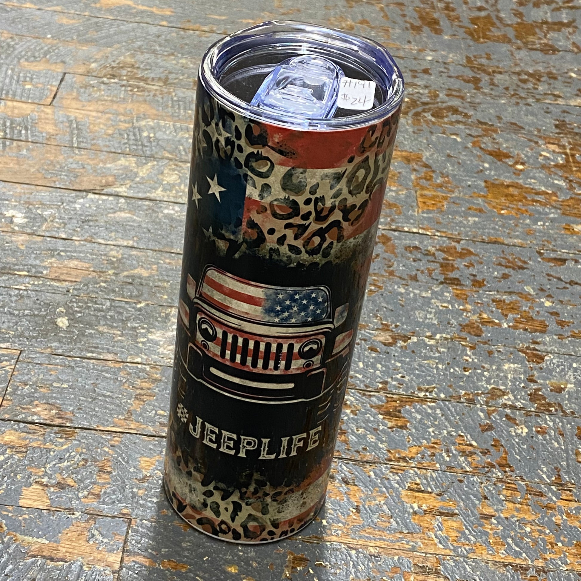 Tumbler Cheetah Print Americana Off Road Vehicle Skinny