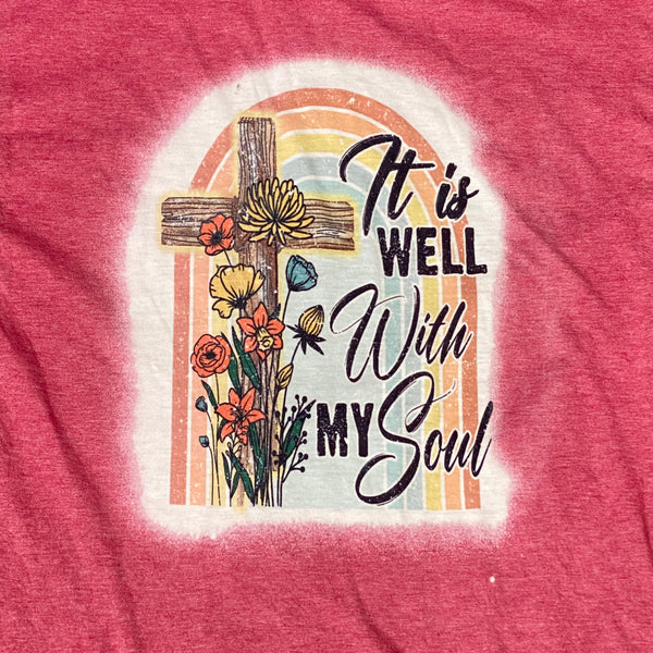 It's Well with My Soul Bleached Graphic Designer Short Sleeve T-Shirt