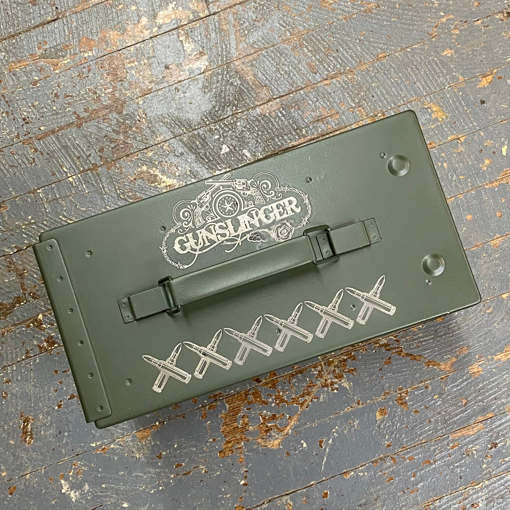 Laser Engraved Metal Military Ammo Can Large Gunslinger Remember Hero