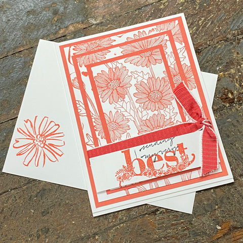Sending Very Best Design Handmade Stampin Up Greeting Card with Envelope