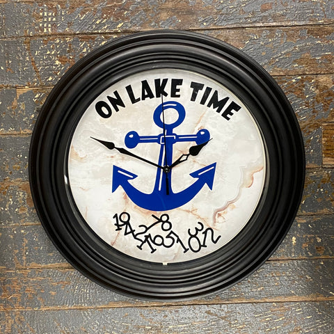 11.5" Round Ready to Hang On Lake Time Anchor Clock