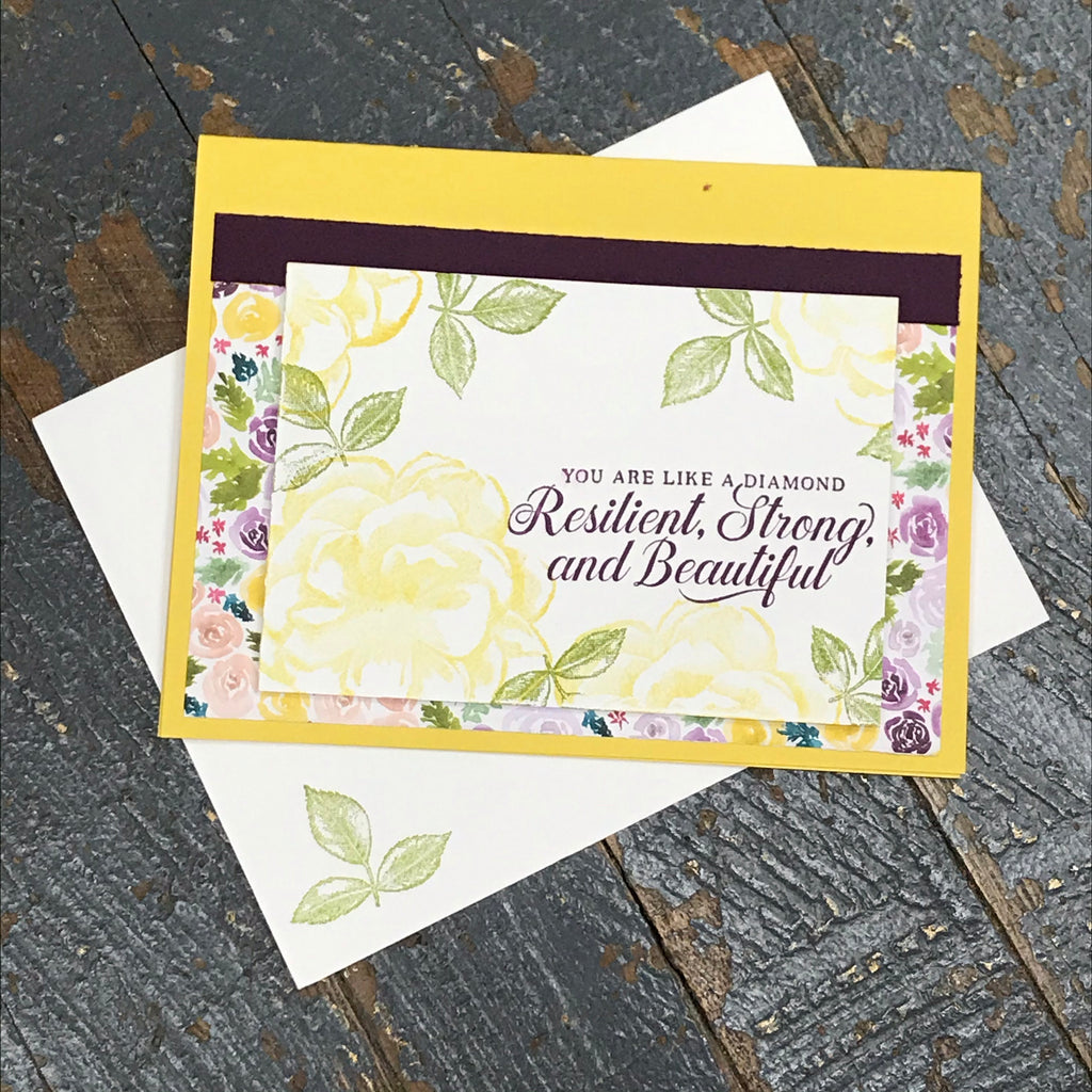 Like a Diamond Resilient Strong Beautiful Handmade Stampin Up Greeting Card with Envelope