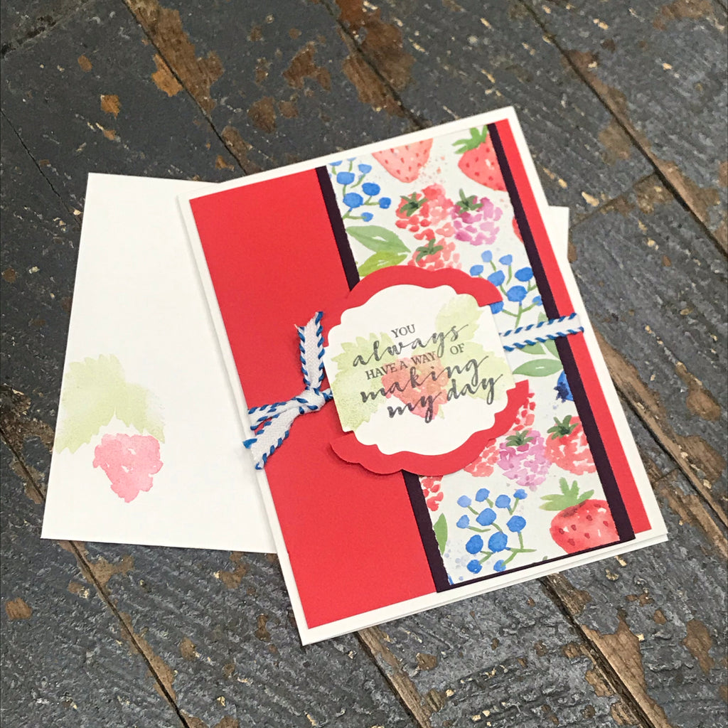 Making My Day Handmade Stampin Up Greeting Card with Envelope