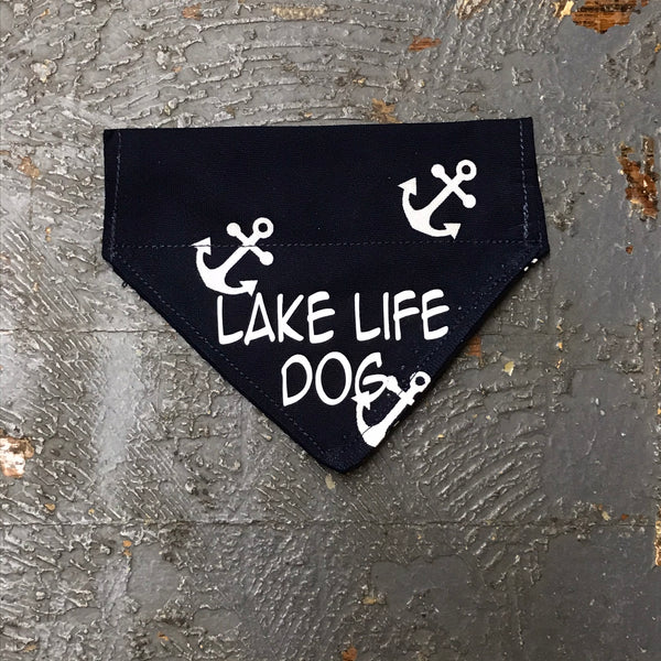 Lake Life Dog Nautical Anchor Dog Collar Pet Bandanna Neck Scarf