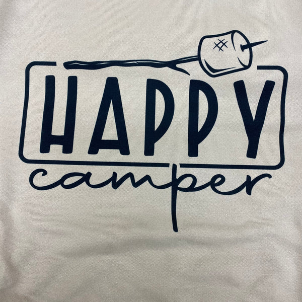 Happy Camper Smore Graphic Designer Long Sleeve Crew Neck Sweatshirt