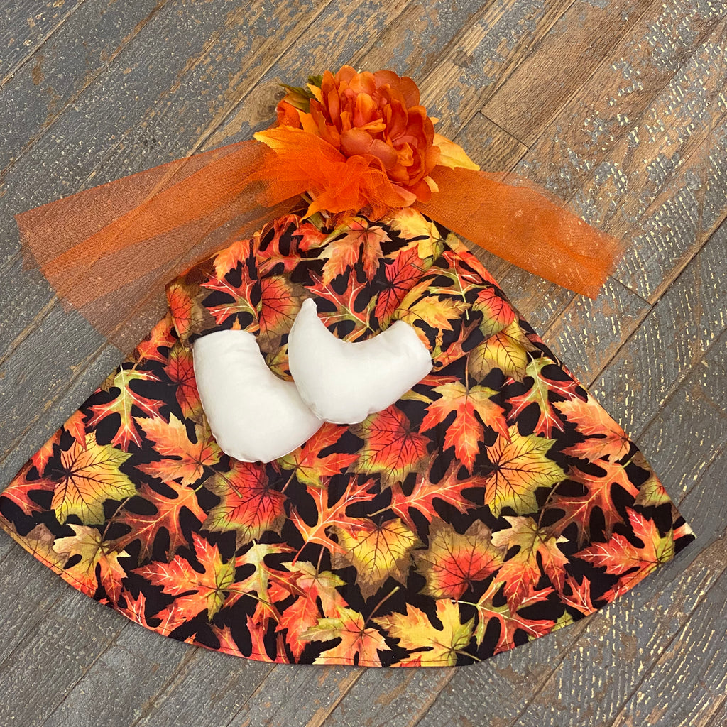 Goose Clothes Complete Holiday Goose Outfit Falling Leaves Harvest Dress and Flower Hat