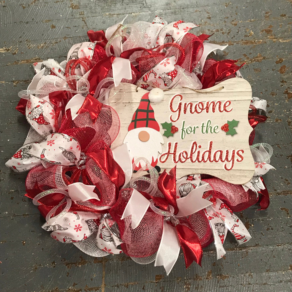Gnome for the Holidays Winter Christmas Seasonal Holiday Wreath Door Hanger