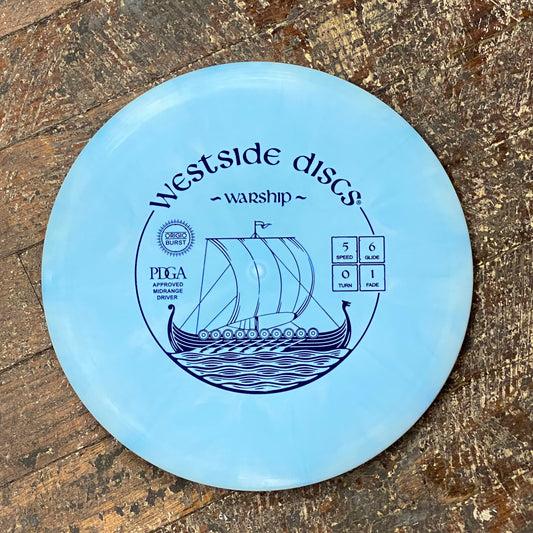 Disc Golf Mid Range Driver Warship Westside Disc Origio Burst Blue