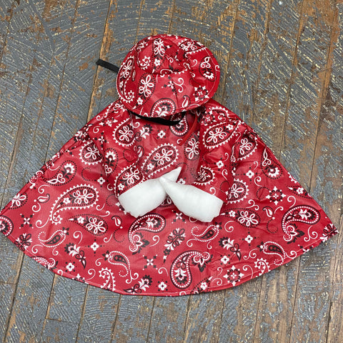 Goose Clothes Complete Holiday Goose Outfit Raincoat Red Paisley Hanky Dress and Hat Costume