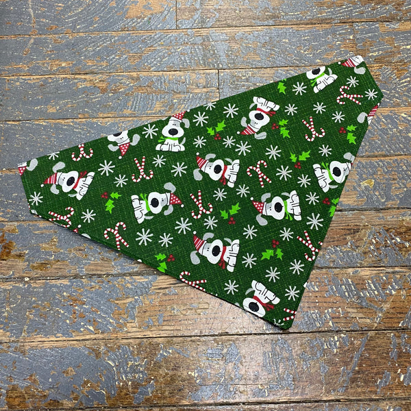Christmas Holiday Green Candy Cane Dog Collar Pet Bandanna Neck Scarf LG