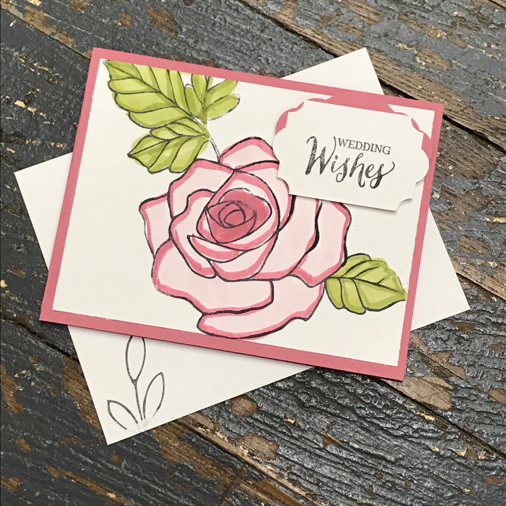 Wedding Wishes Handmade Stampin Up Greeting Card with Envelope