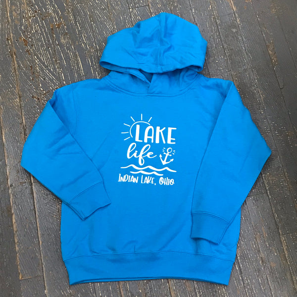 Indian Lake Ohio Lake Life Graphic Designer Long Sleeve Toddler Child Hoody Sweatshirt Turquoise