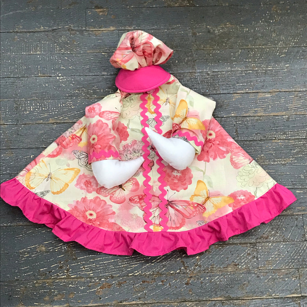 Goose Clothes Complete Holiday Goose Outfit Pastel Butterfly Pink Yellow and Hat Costume