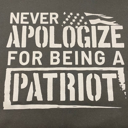 Never Apologize for Being a Patriot Graphic Designer Long Sleeve Hoody Sweatshirt