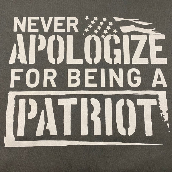 Never Apologize for Being a Patriot Graphic Designer Long Sleeve Hoody Sweatshirt