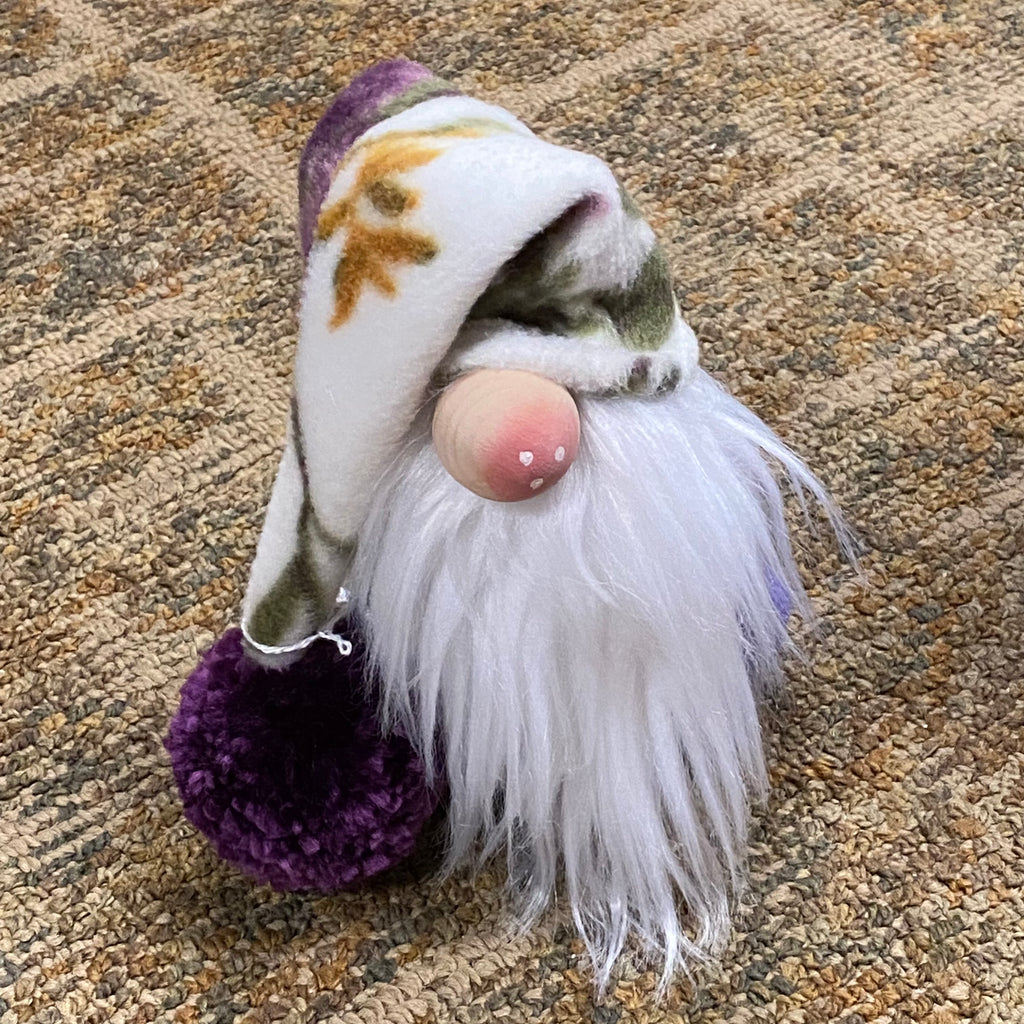 Gnome Holiday Floral Purple Violet Garden Small