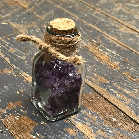 Bottle of Semiprecious Natural Gemstone Wishes Amethyst