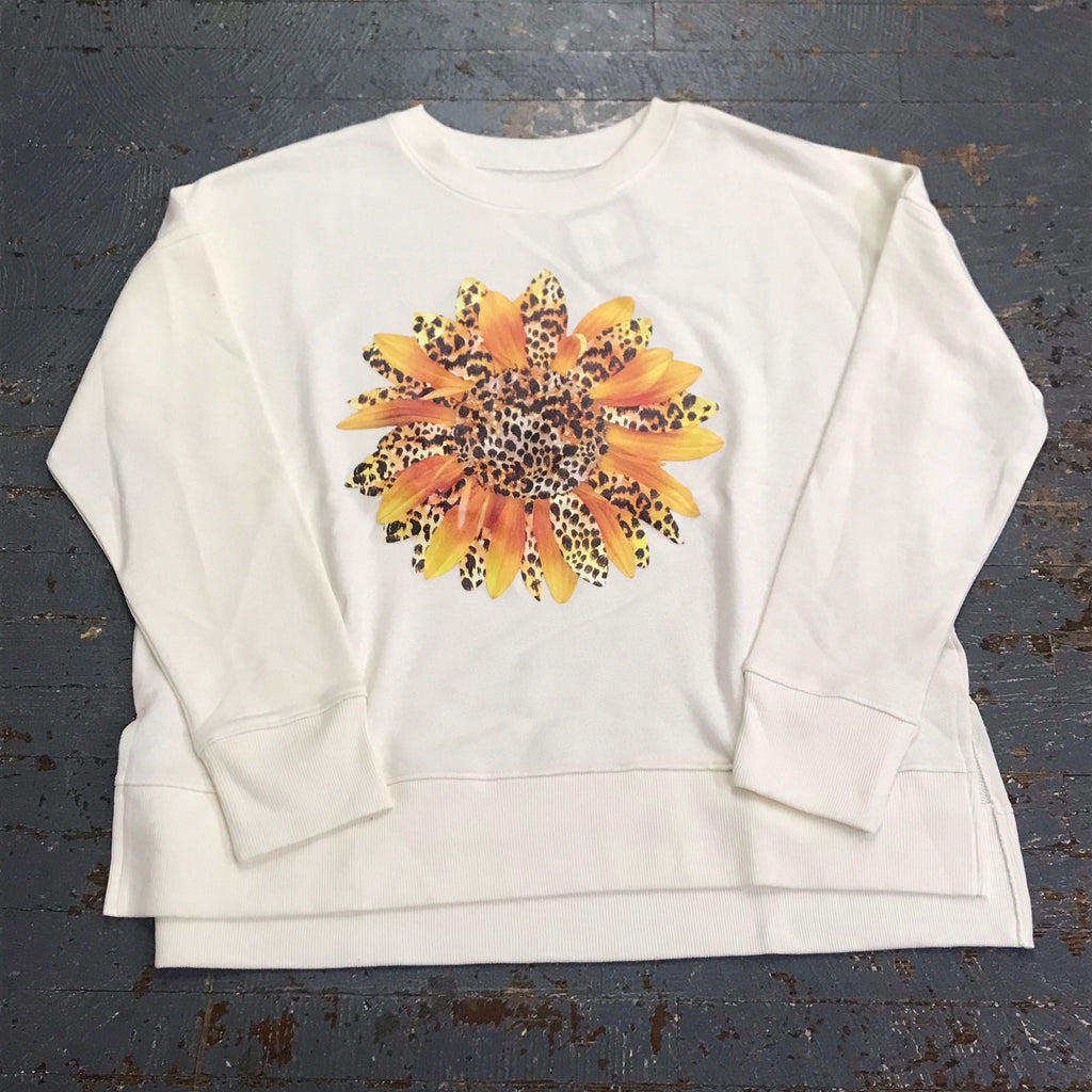 Sunflower Leopard Graphic Designer Long Sleeve Sweatshirt